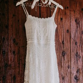 Eco chick wedding dress hanging